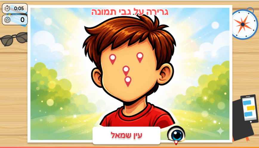 יצירת משחק השלמת תמונה - חלקי הפנים