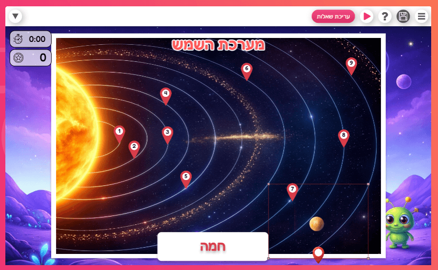 שינוי הגודל וכפתור שמירה